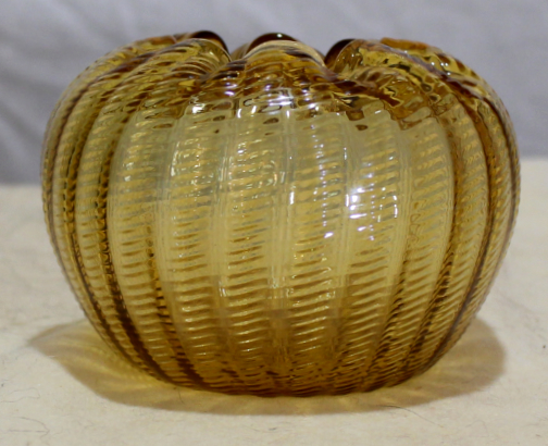 Amber glass rose bowl