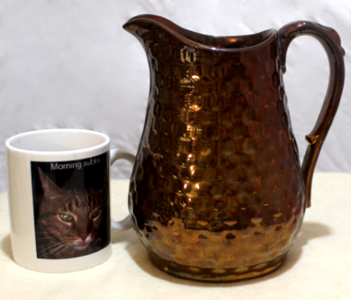 Copper luster pitcher
