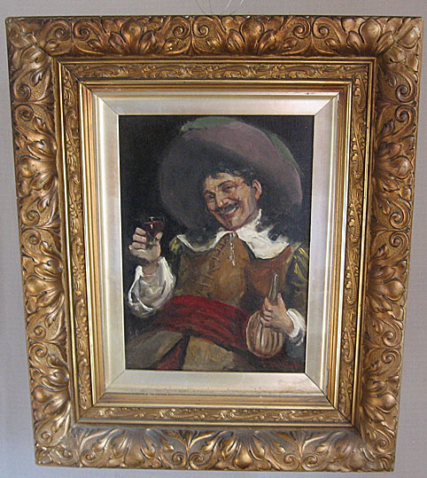 John Pettie Oil on Canvas showing Drinking Cavalier