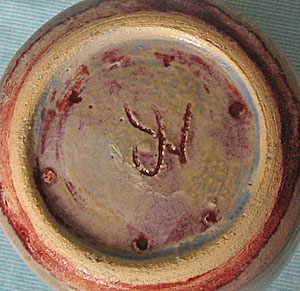 Studio Pottery Vase, signed JT?, signature photo