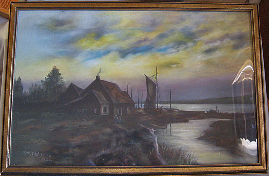 Vintage pastel
                      painting artist signed Meyers