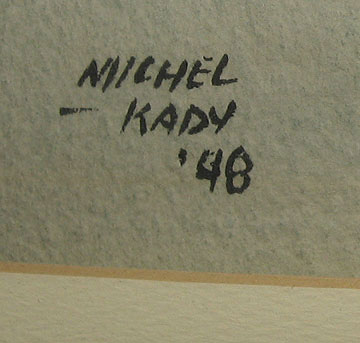 Watercolor signed Michel Kady, signature photo