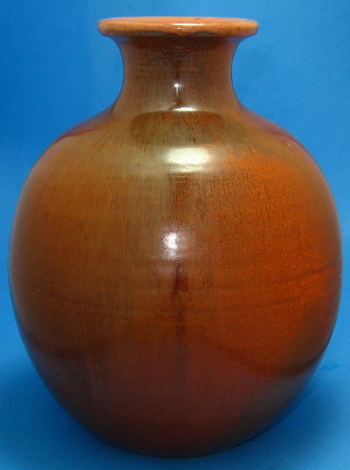 Orange Studio Pottery Vase, uranium glaze