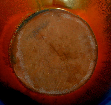 Orange Studio Pottery Vase, uranium glaze, bottom photo