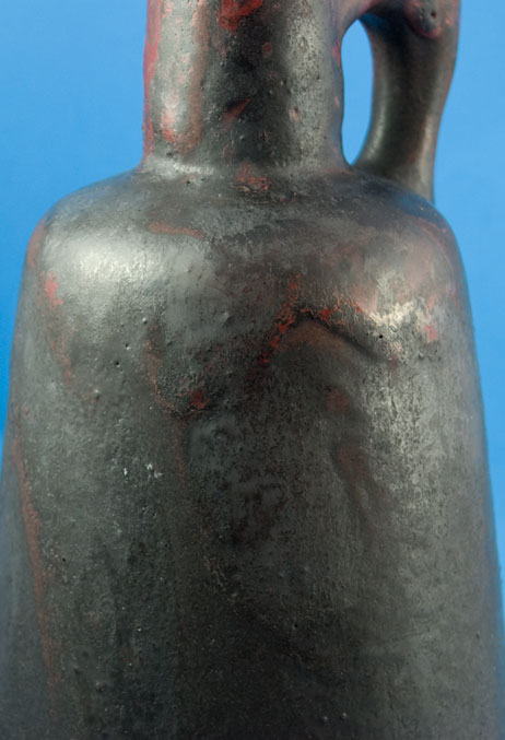 Otto Keramik Tall Jug with Red and Black Glaze, detail photo