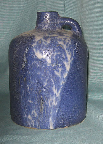 Otto Keramik squat jug, blue and white glaze