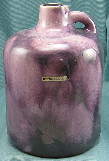 Otto Keramik Squat Jug, Pink and Gray Glaze