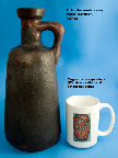 Otto Keramik Tall Jug, black and red glaze