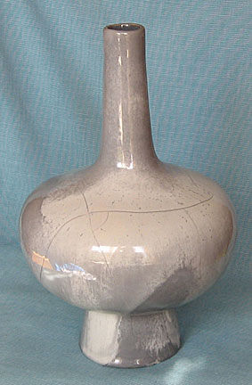 Otto Keramik Vase with Gray and White Glaze