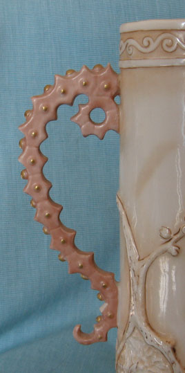 Royal Rudolstadt, Lazarus Straus vase, handle detail