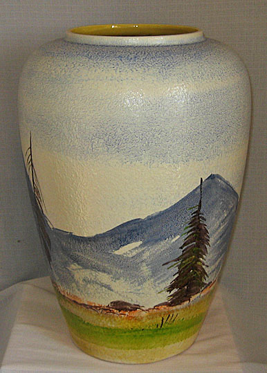 Scheurich Keramik Floor Vase, handpainted scene