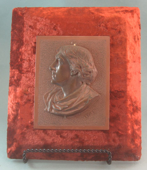 Bronze plaque with Henry Irving