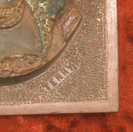 Bronze plaque with Ellen Terry, detail