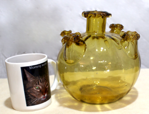 Amber Soffiato Five Spout Vase