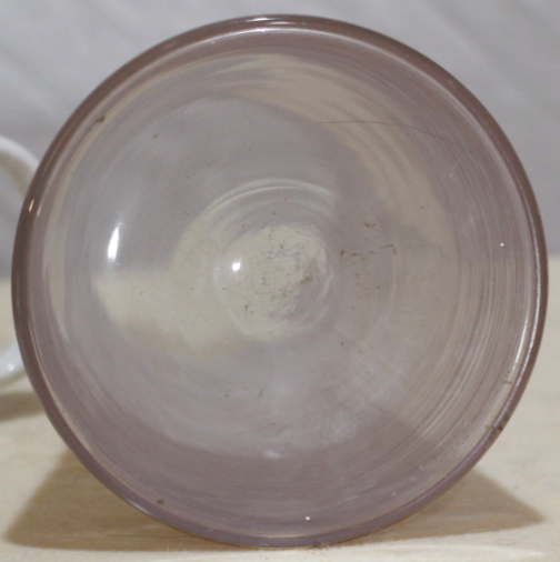 Clear glass vase, enamel threading