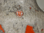 Ü-Keramik floor vase, glaze detail