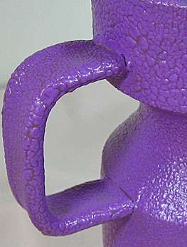 Purple Studio Pottery Vase, curdled glaze, detail photo