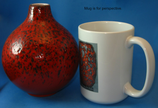 Waechtersbach Vase with Red over Black Volcanic Glaze